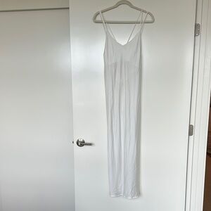 Honeydew floor length white dress